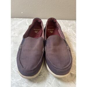 Crocs Loafers Womens 7 Purple Walu Canvas‎ Slipper Slip On Walking Comfort Shoes